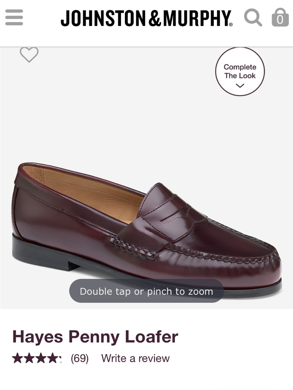 Johnston & Murphy Men's Penny Loafers in Burgundy